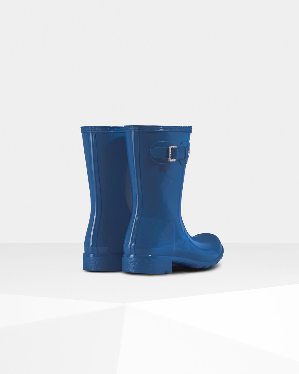 Womens Hunter Original Tour Foldable Gloss - Short Rain Boots Blue - 1807-AUVZP